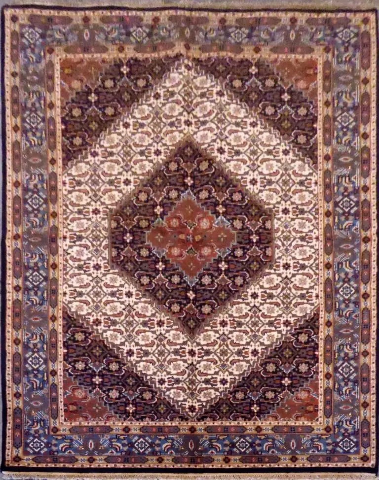 One Of The Kind Indian Hand-Knotted Rug 7'10" X 5'6''